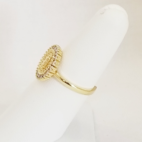Guadalupe Adjustable Women's Ring. 14K Gold Plated.  New - Picture 8 of 9